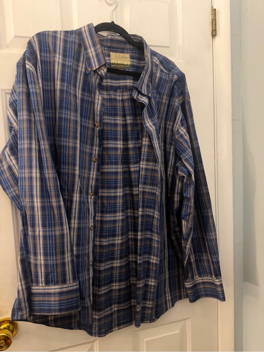 Cabela’s Outfitter Series Men’s 3XL Blue Plaid Cotton Shirt
